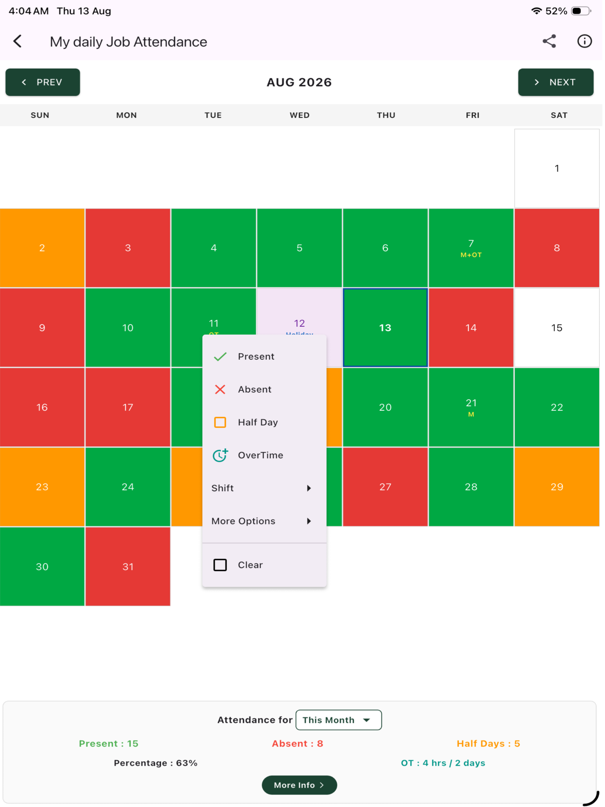 Daily Attendance Tracker App screenshot 8