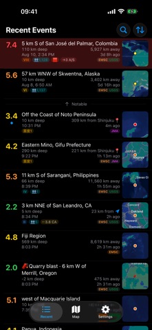 NewQuake: Earthquake Tracker iPhone screenshot 1