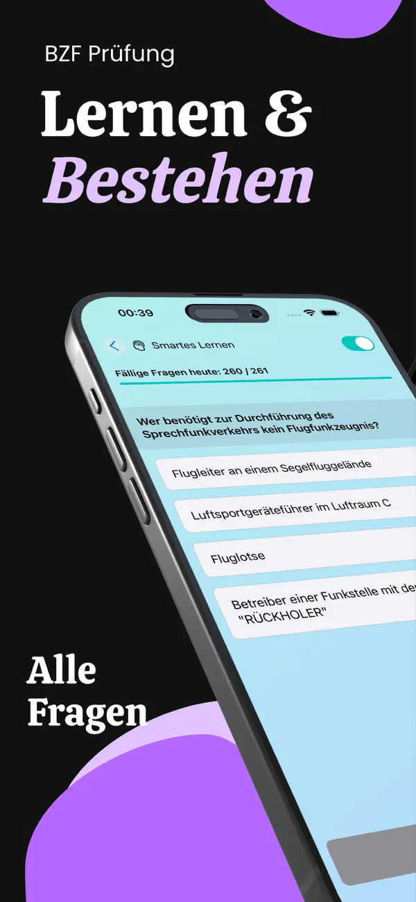 Screenshot #1 pour BZF Flugfunk Prüfungsfragen