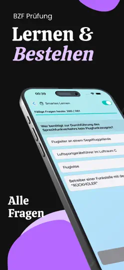 Screenshot von BZF Flugfunk Prüfungsfragen auf dem iPhone 2