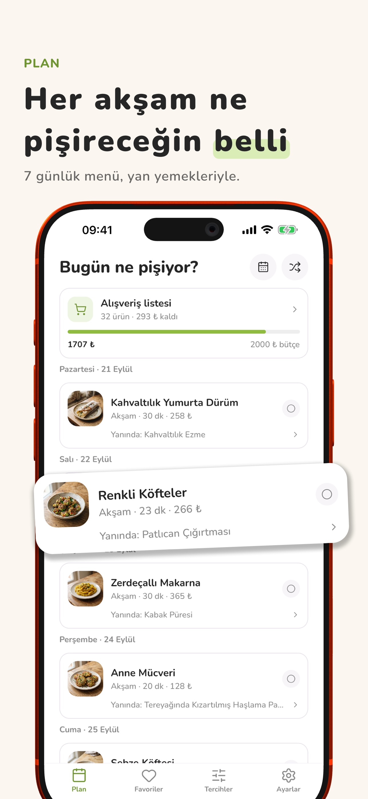 Screenshot 3 of Azık: Haftalık Yemek Planı