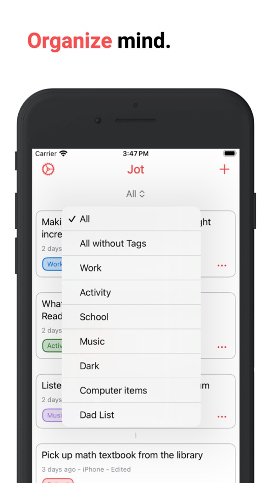 #3. Just Jot App (iOS) By: Juice Box Monkey Designs