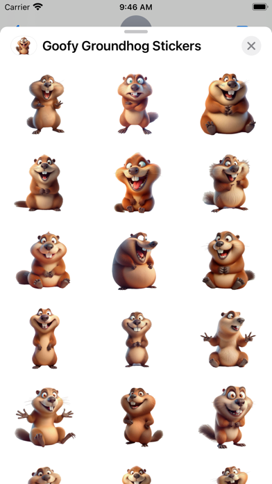Screenshot 1 of Goofy Groundhog Stickers App