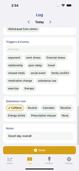 moody - bipolar tracker screenshot 2