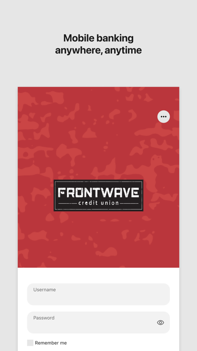 Frontwave Mobile Banking app screenshot