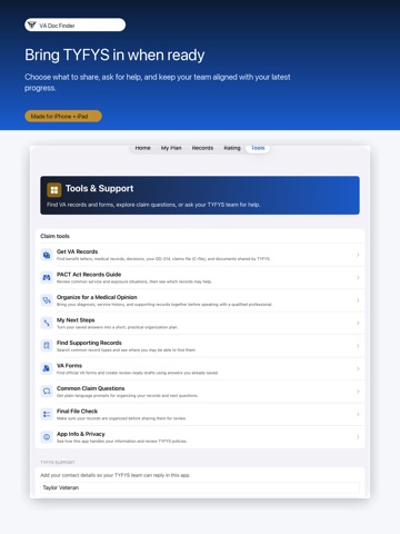 VA Doc Finder by Digital Sync iPad screenshot