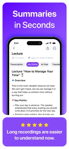 AI Note Taker・Speech to Text iPhone screenshot