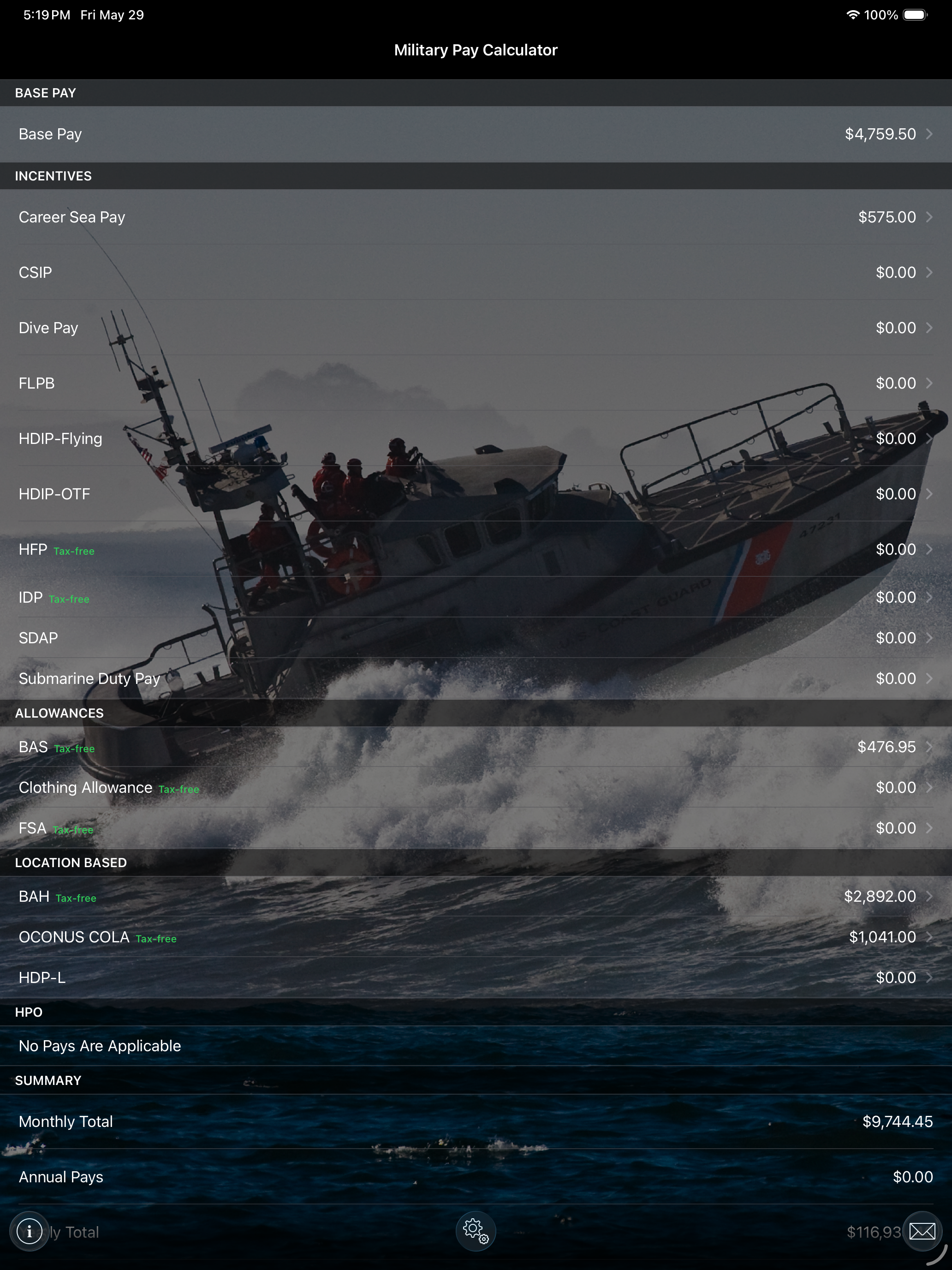 Military Pay Calc