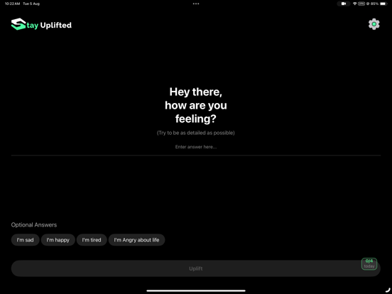 Stay Uplifted app screenshot