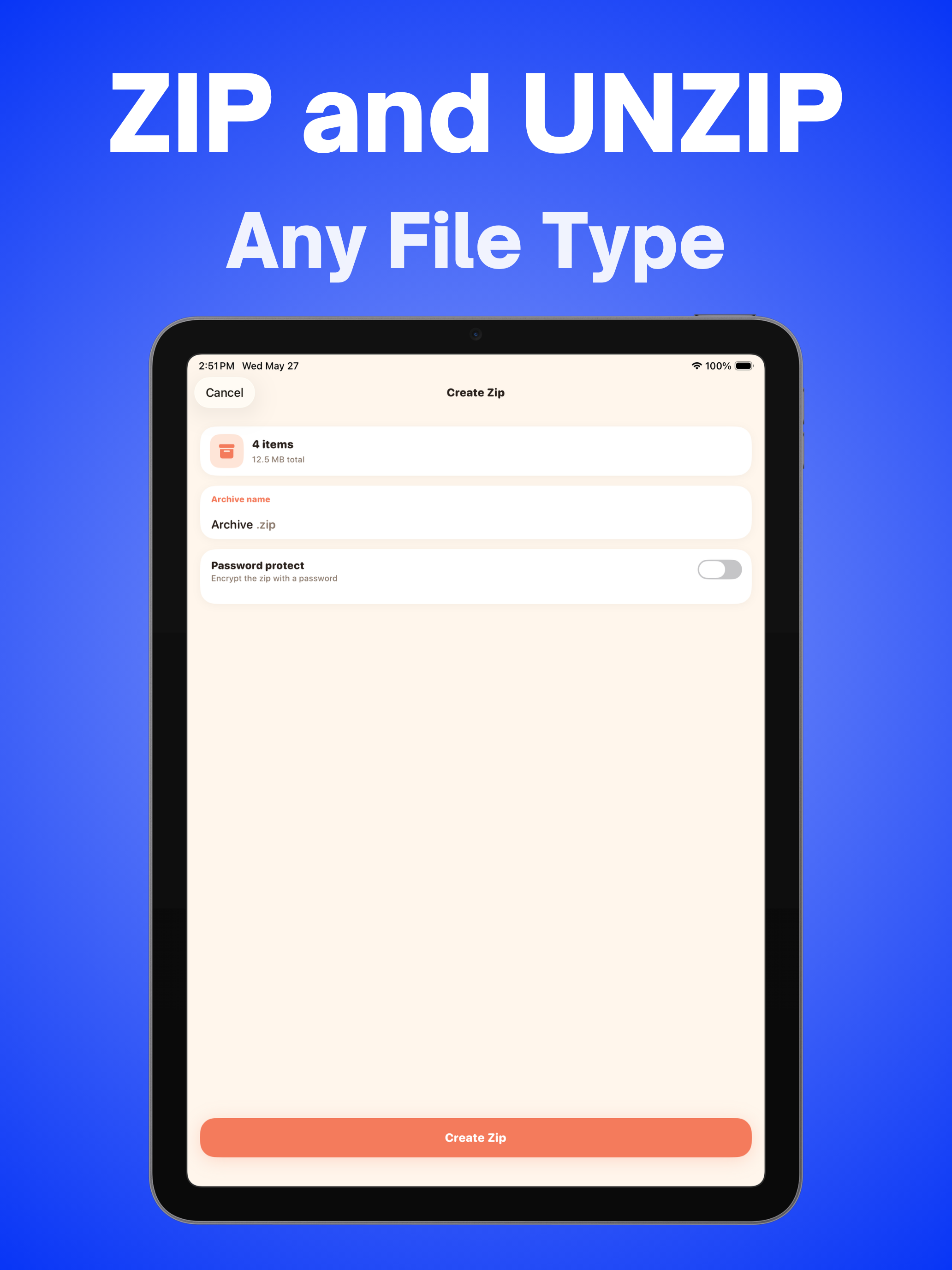 Unzip It Zip 7Z File Extractor