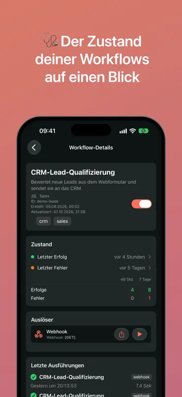 N8Ninja – n8n Workflow-Monitor screenshot 1 of 7