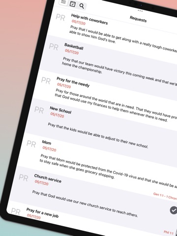 Prayer Journal App - Amen. iPad screenshot