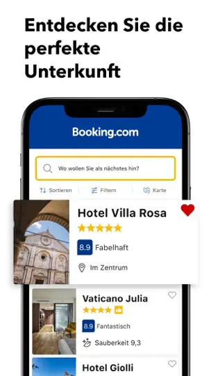 Screenshot von Booking.com: Hotel Angebote auf dem iPhone 2