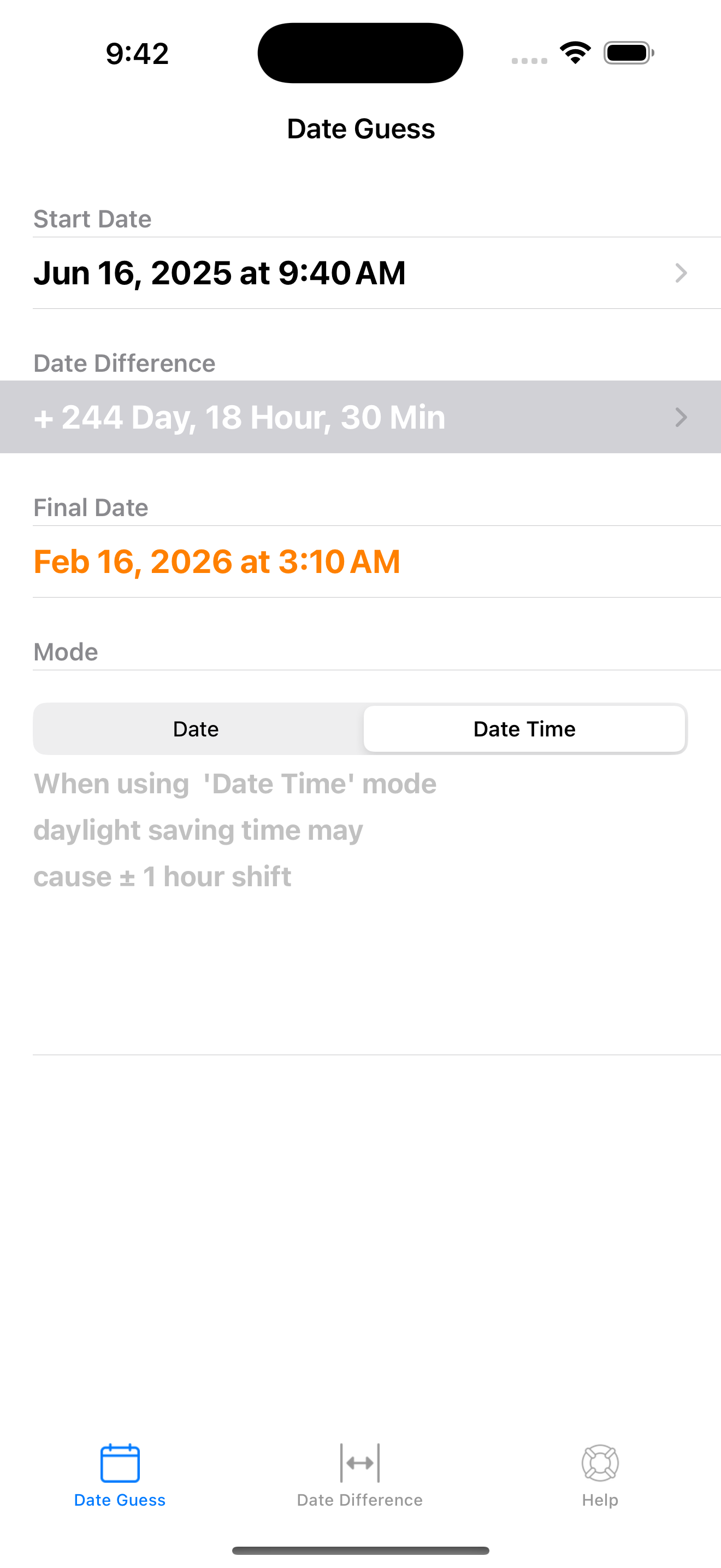 Date T Calc screenshot 8