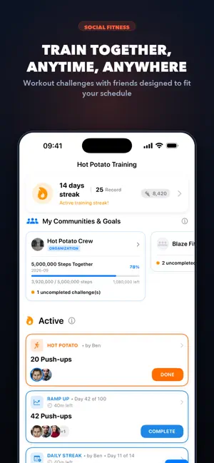 Hot Potato: Social Workouts screenshot 1