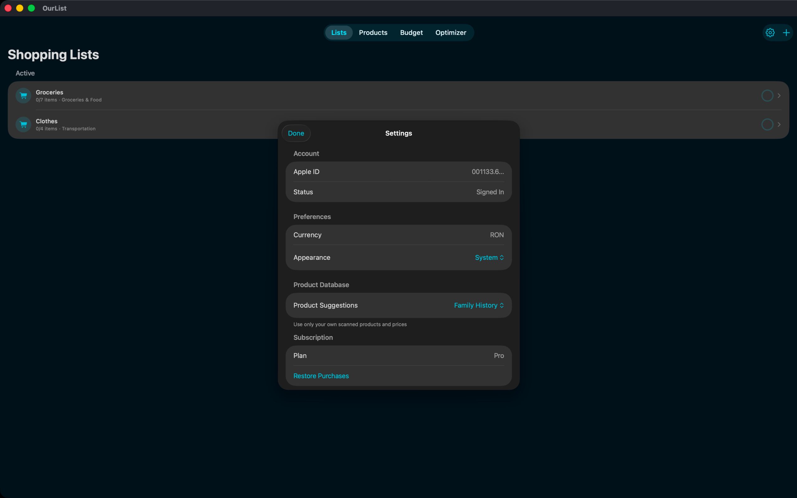 OurList - Family Lists