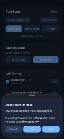 PeerSend screenshot