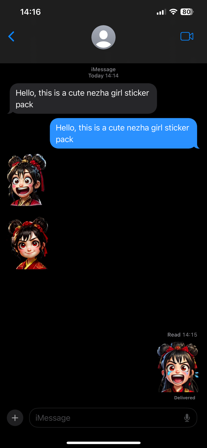 Cute NeZha girl stickers