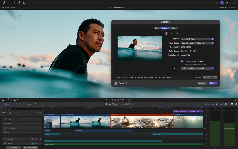 Final Cut Pro: Create Video: official Mac preview 8 (opens full image in a new tab)