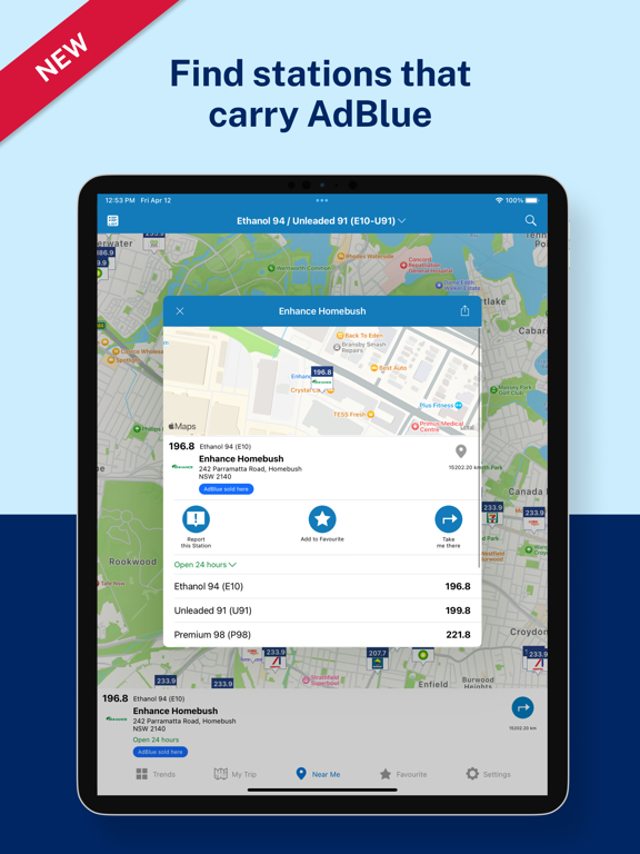 NSW FuelCheck iPad screenshot 5 - Navigation app