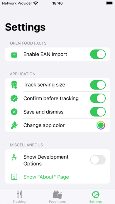 Nutrient Tracker/Exporter Screenshot