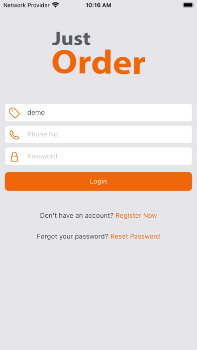 JustOrder Commerce Screenshot