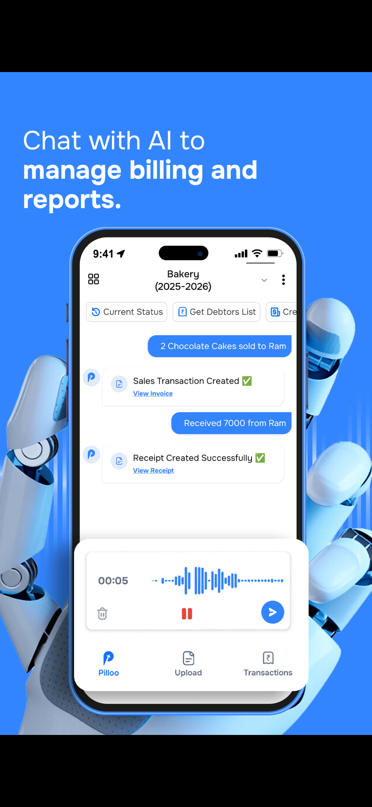 Pilloo AI - Voice Billing App