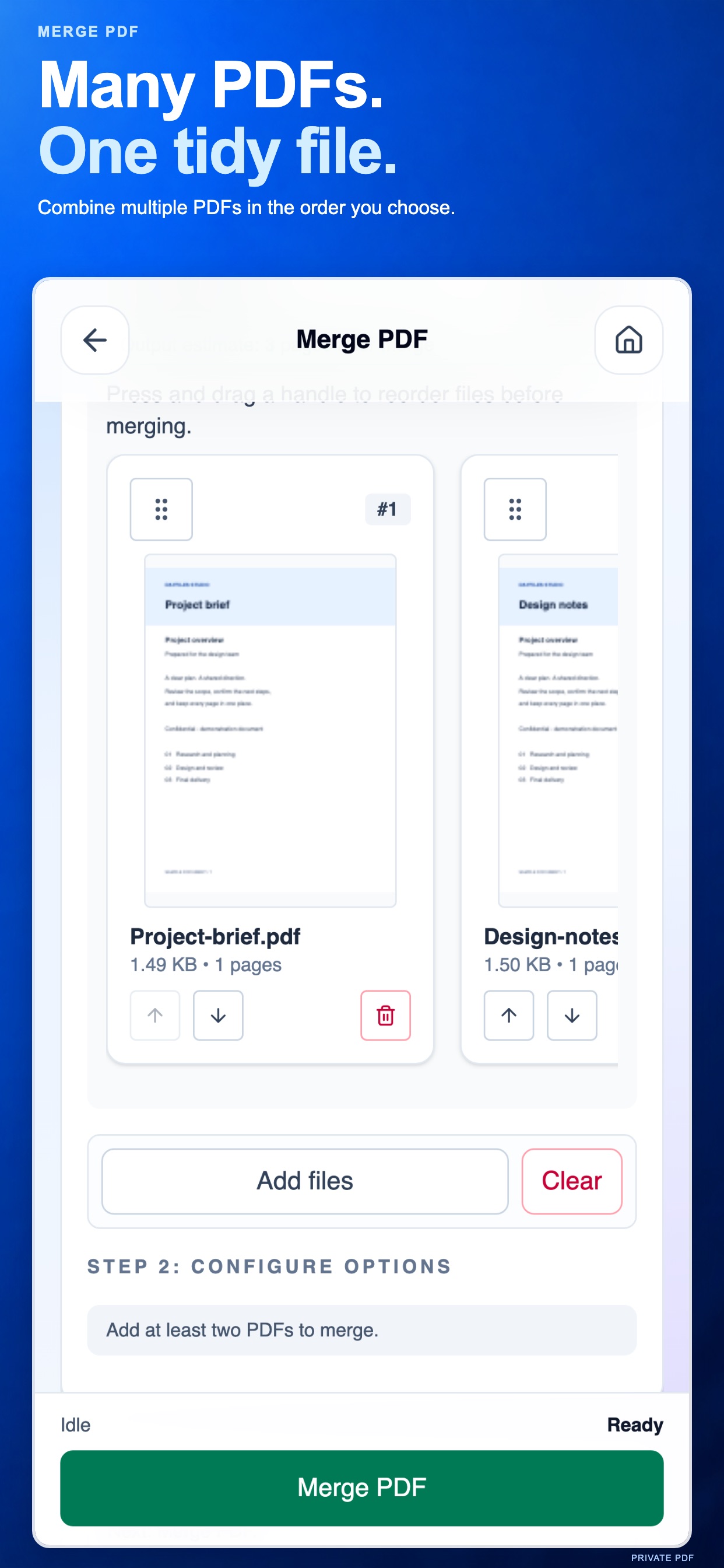 Screenshot 1 of Private PDF: Merge and Split