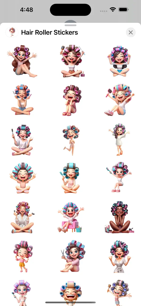 Screenshot #1 pour Hair Roller Stickers