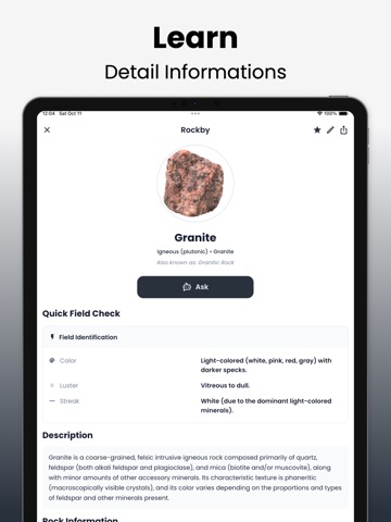 Rock Identifier - Rockby iPad screenshot