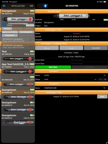 Solinst app screenshot 2