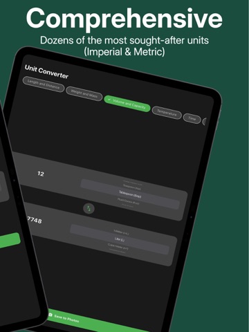 Minimalist Unit Conversions iPad screenshot