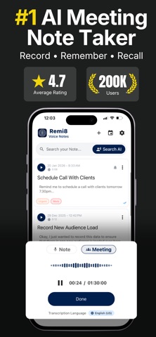 Remi8 AI Voice Notes Reminders Screenshot 1 of 10