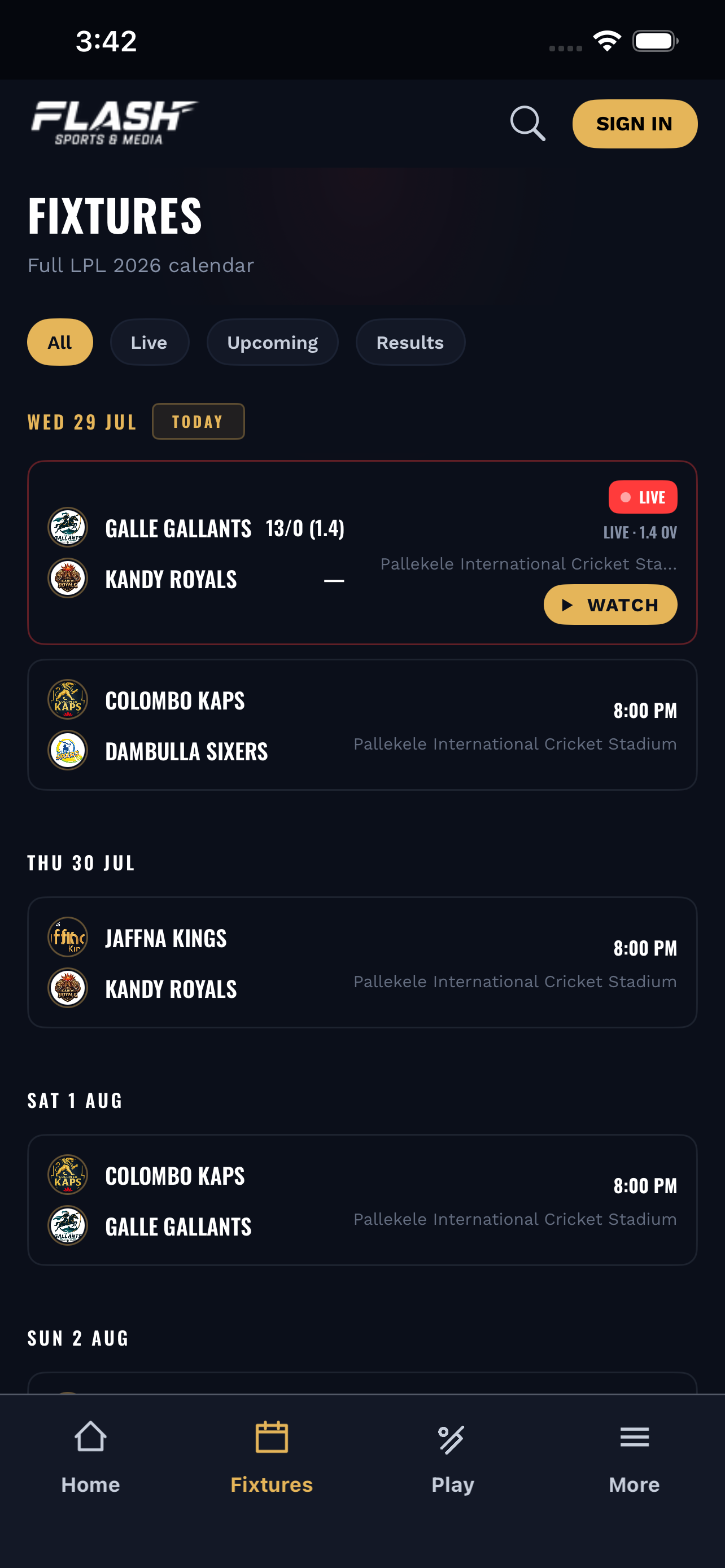 Flash Sports and Media screenshot 3