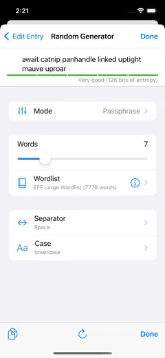 KeePassium (KeePass passwords): Screenshot 8 von 9