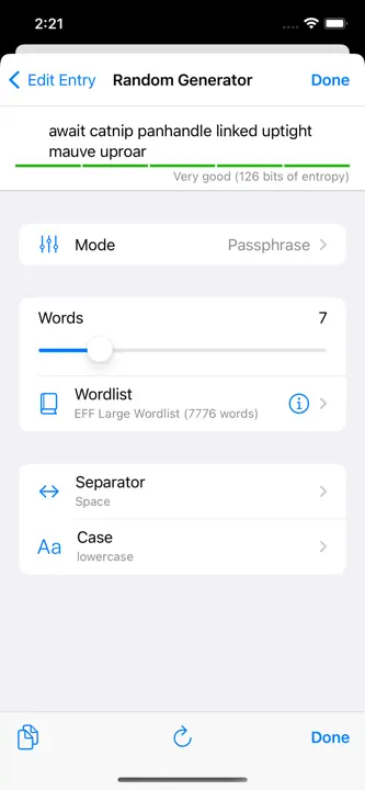 KeePassium (KeePass passwords): Screenshot 8 von 9