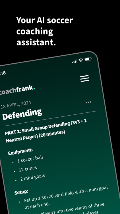 Soccer Coaching AI: CoachFrank