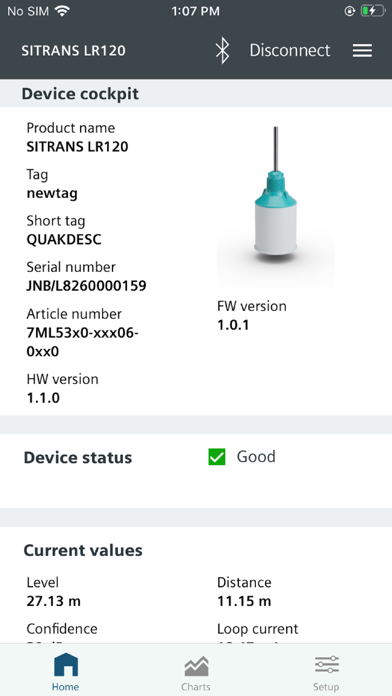 SITRANS mobile IQ Screenshot