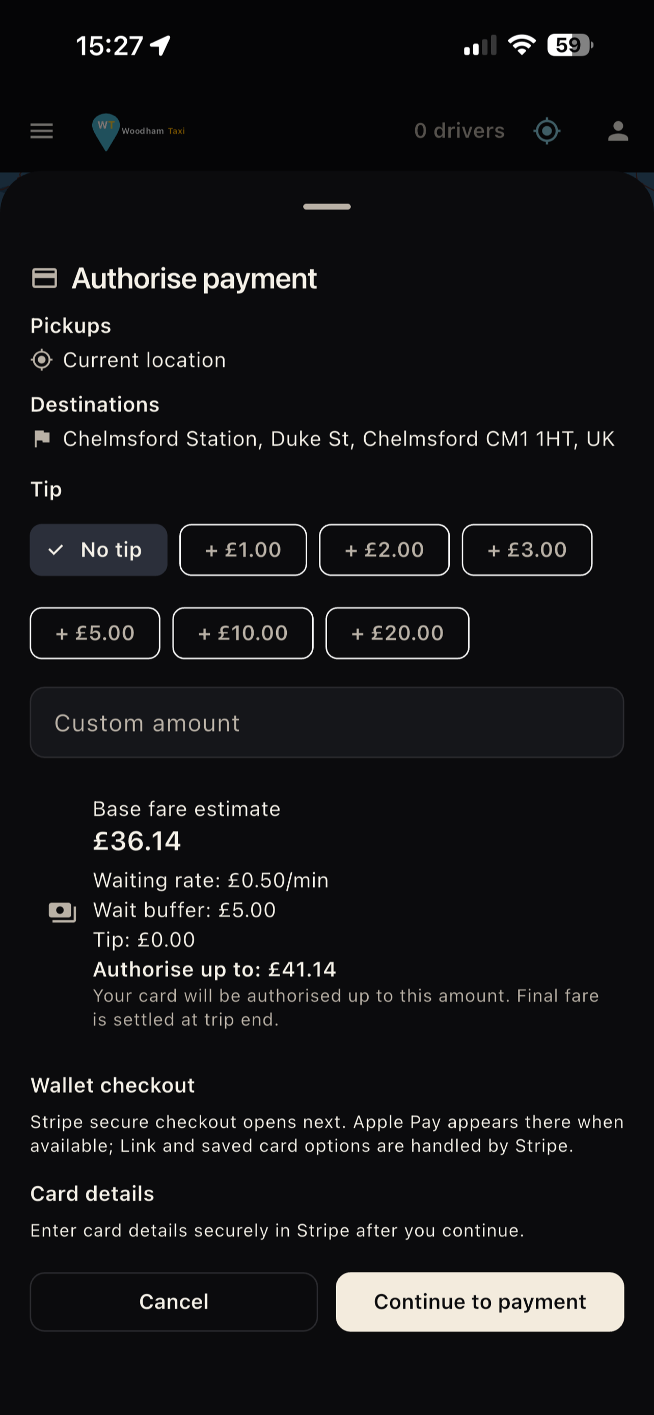 Woodham Taxi App screenshot 4