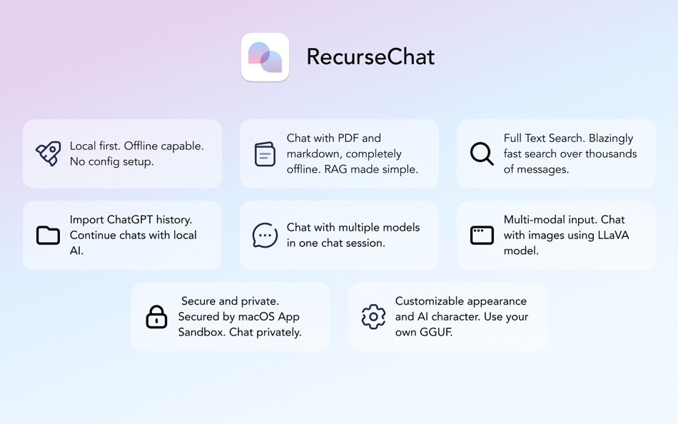 #2. RecurseChat (macOS) 由: Xiaoyi Chen