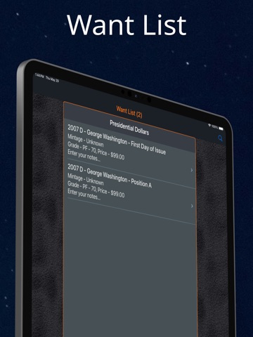 Presidential Dollar iPad screenshot