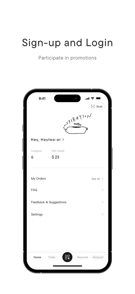 heytea - Dieses Tool bietet eine übersichtliche Kontoverwaltung, die den schnellen Zugriff auf Coupons und Geschenkkarten ermöglicht und eine Historie der Bestellungen anzeigt.