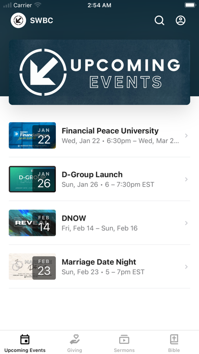 Southwest Baptist Church GA Screenshot