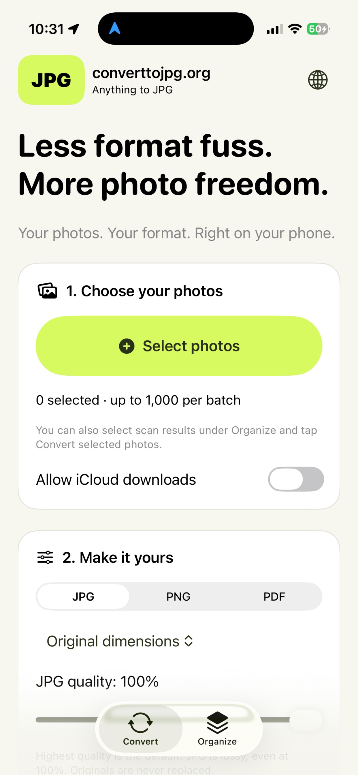 Screenshot 1 of JPG Organizer