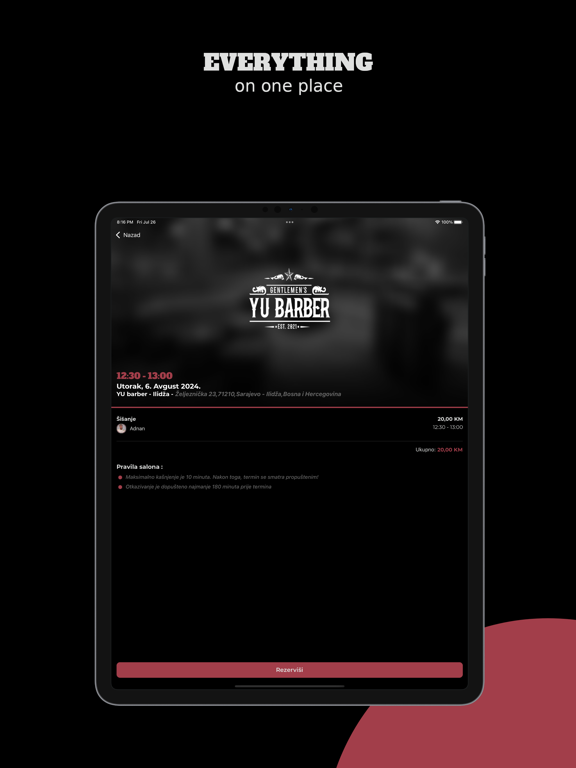 Yu Barber iPad screenshot 3 - Lifestyle app