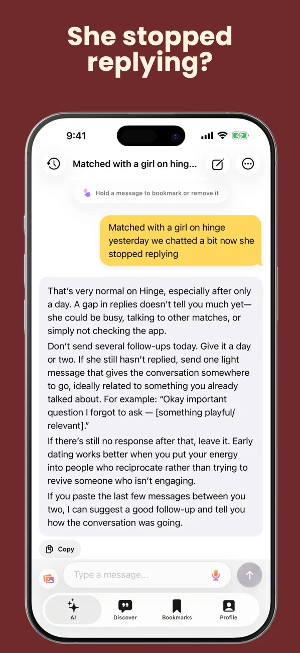 Screenshot #1 pour Zirp: AI Dating Chat Coach
