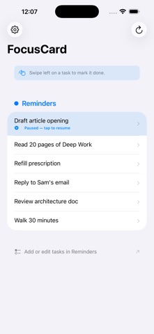 FocusCard screenshot
