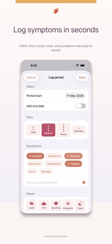 Honest Period Tracker Screenshot 2 of 5