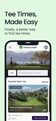 Fairway Finder: Find Tee Times iPhone screenshot