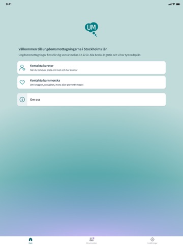 Ungdomsmottagningar Sthlms län iPad screenshot 1